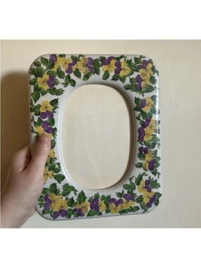 Hand painted floral picture frame